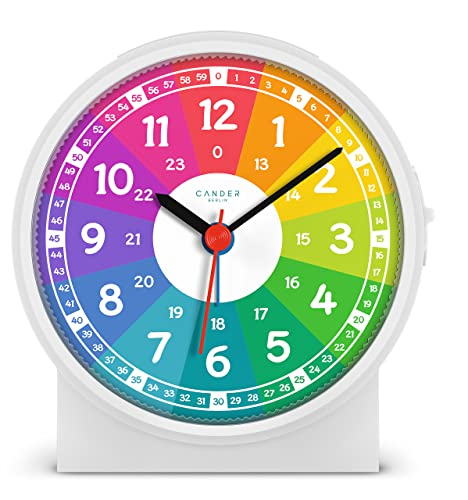 Cander Berlin MNU 1009 R Kinderwecker Wecker Kinder lautlos bunt geräuschlos Licht Snooze Tischuhr Beleuchtung Kinderzimmer Jungen Mädchen