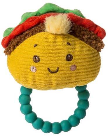 Mary Meyer Sweet Soothie Soft Baby Rattle with Teether Ring, Taco