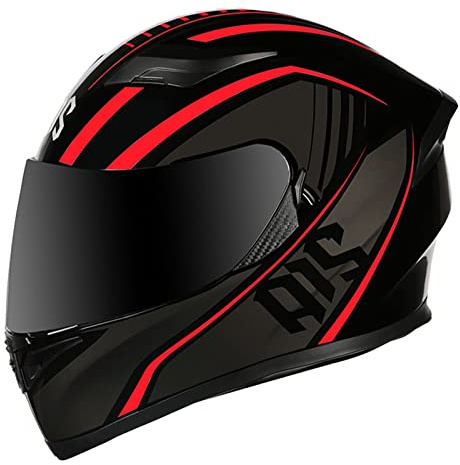 Herren und Damen Integralhelm Motorrad DOT/ECE Approved Motorrad Moped Street Bike Racing Sturzhelm, Herren und Damen mit grafischer Anti-Fog Doppel-Sonnenblende