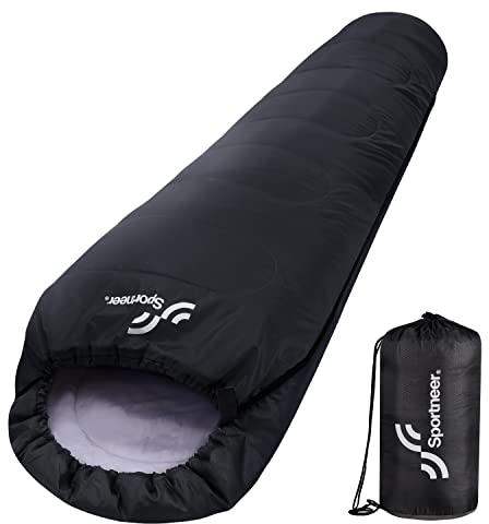 Sportneer Schlafsack Sommer Mumienschlafsack 950g - Kleines Packmaß Leicht Schlafsack Outdoor Sommerschlafsack für Herren Damen Erwachsene