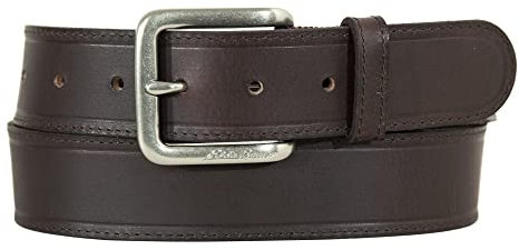 Eddie Bauer Robuster Herren-Gürtel mit Stretch-gefrästem Leder und robuster elastischer und Nickel-Rollschnalle, Braun, M