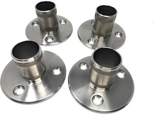 4x Edelstahl Bodenanker V2A Geländer Pfosten Träger Bodenhalter Rohr Ø42,4mm