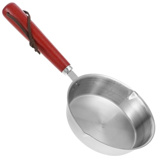 UPKOCH 12cm Mini Frying Pan, Stainless Steel Egg Pan, Omelet Skillet with Heat-Resistant Wooden Handle, Portable Cooking Pan for Induction, Gas, and Ceramic Stoves