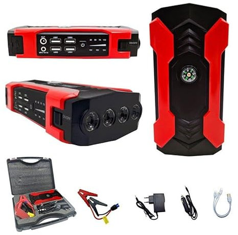 AVVIATORE PER AUTO BATTERIA EMERGENZA 15000MAH, STARTER AUTO BOOSTER POWERBANK FLASH, STARTER AVVIATORE EMERGENZA PER AUTO MOTO BARCA CAMPER - DISCORAMA®