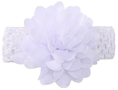 2 Stück Baby Haarband Kopfband Baby Schmuck Blumen Stirnband Babystirnband Mädchen Elastisches Stirnband Haarband Baby Taufe Neugeborene Mädchen Haarband Babyzubehör Haarschmuck,Weiss