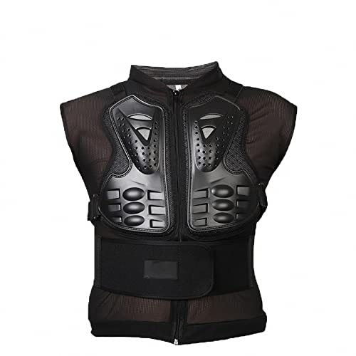 HGYJ Motorrad-Rennpanzerweste, Ganzjahres-atmungsaktive Cross-Country-Mountainbike-ärmellose Reitschutzkleidung,Black,XXL
