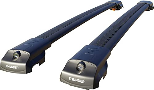 Thunder Carrier TRX1 Roof Rack For VW Sharan 2010-Onward Black Aluminium Roof Rack Cross Bars Lockable - Fit Raised Side Rails Roof Rails Cross Bar, Rail Carrier
