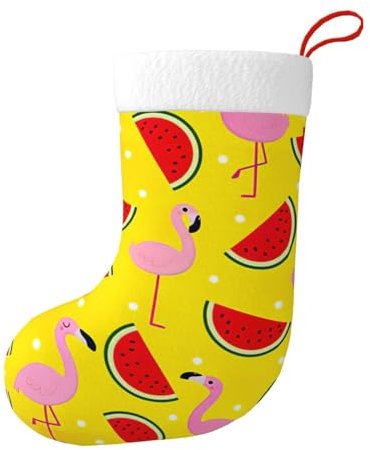 WURTON Weihnachtsstrumpf rosa Flamingo und Wassermelone Weihnachtsstrumpf für Party Dekor Familie Urlaub hängende Strumpf