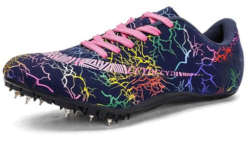 SerendipitousWhisper Leichtathletik-Spikes 8 Nägel Verschleißfest Laufschuhe Für Sprints Schuhe Atmungsaktive Leichte Professionelle Sportschuhe für Männer,Frauen,Kinder