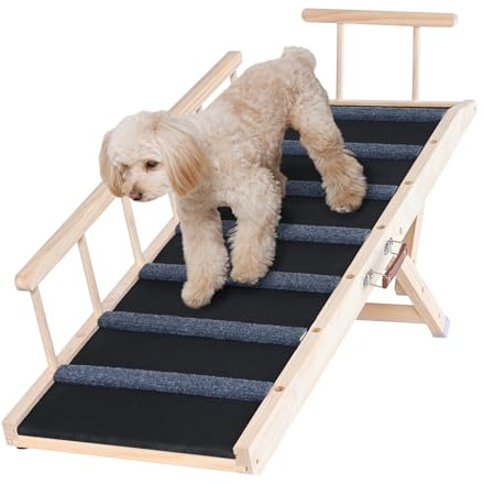 VEVOR Folding Pet Ramp for Dogs & Cats, Adjustable 13.8 to 27.6, 47.2 Long, Suitable for Couch, Sofa, Car
