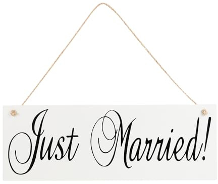 TOPBATHY Wedding Hanging Ornament Wooden Just Married Pendant with Letter Print Wedding Photography Prop for Bridal Party Aisle Runner Indoor Outdoor Decoration
