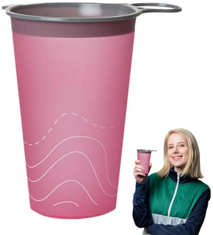 Vaso de agua plegable, vaso plegable para beber - Taza de viaje para café y agua - Tazas de café plegables de gran diámetro, juego de tazas portátiles reutilizables para correr, senderismo,