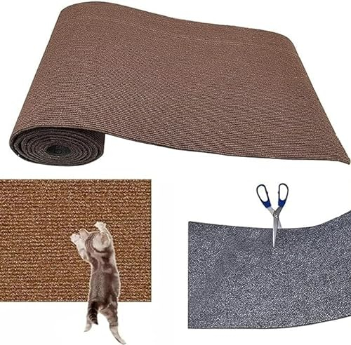 Kratzmatten for Katzen – Couch-Schutz for Katzen, Zuschneidbarer Kratzbaum-Teppich Mit Bezug for Katzen, Kratzteppich for Katzen, Stufen for Katzenwandmöbel, Schneidbare Matte for Katzenkratzer (Colo