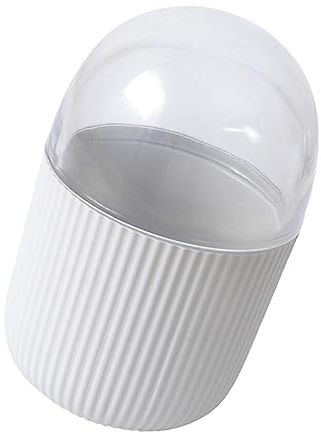 CAXUSD Caja Organizador De Bastoncillos De Algodón Moderna Con Tapa Contenedor De Almacenamiento Antipolvo Para Higiene y Accesorios Del Hogar Blanco