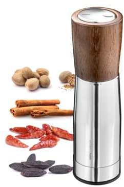 GEFU Gewürzschneider SPICE-CUT – Präziser Gewürzhacker mit Edelstahl-Schneidwerk | Feines Zerkleinern von Muskat, Zimt & Kräutern | Aromaverschluss