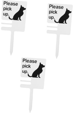 Yardwe 3St Schilder aufsammeln Keine -Benachrichtigung Katzenwarnpfahl Gartenhaustierschild Hunde-Garten-Schild Hundekot-Schild warmes Hinweisschild Holzpfahl Hofdekoration hölzern