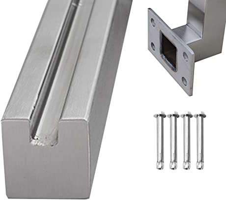 ASerZenith Klemmstange für Glaszaun, Edelstahl, Schlitzgeländer, Zaun, Treppengeländer, Säule, Terrassen-/Balkon-Glasgeländerpfosten, Seitenpfosten, Endpfosten, 110 cm