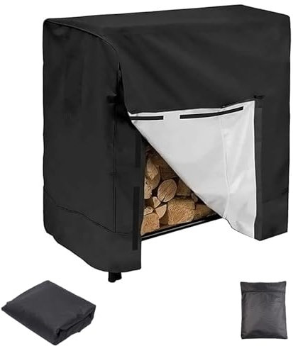 4ft/8ft Bache de Protection pour Support de Rangement pour Bois de Chauffage,Imperméable Housse Range Buches Exterieur Jardin, Couverture pour Étagère Porte Bûches de Cheminée(Size:420D oxford ： 122*