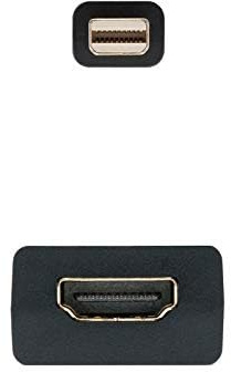 Brightium Convertisseur Mini DisplayPort vers HDMI, mDP/M-HDMI A/H, mâle-femelle, noir, 15 cm