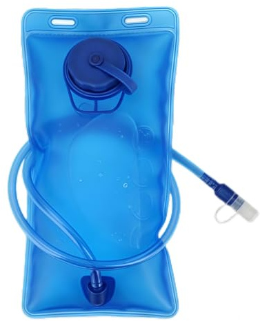 Krtopo Vessie d'hydratation 2 L sans BPA – Vessie d'eau anti-fuite avec valve de morsure transparente en TPE, sac à eau pliable léger pour course à pied, cyclisme, randonnée, camping, réservoir à dos