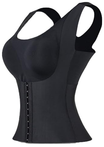 Faja Moldeadora De Cintura 3 En 1 For Mujer Chaleco con Almohadilla, Sujetador, Cinturón De Soporte Lumbar, Faja For Espalda, Corsé Adelgazante, Corrector De Postura.(Black,M)