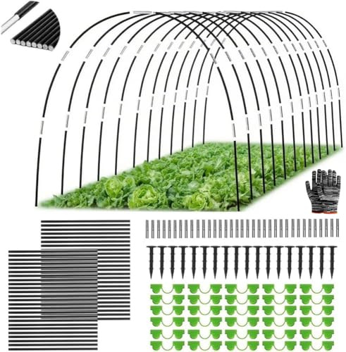 Arceau Pour Serre Tunnel,Cerceau Pour Serre de Jardin,50 Pièces Arceau de Jardin Pour Tunnel,Kit De Maison De Cerceau De Jardin,Arceau Pour Tunnel Serre de Jardin,Garden Arceaux Pour Serre Tunnel