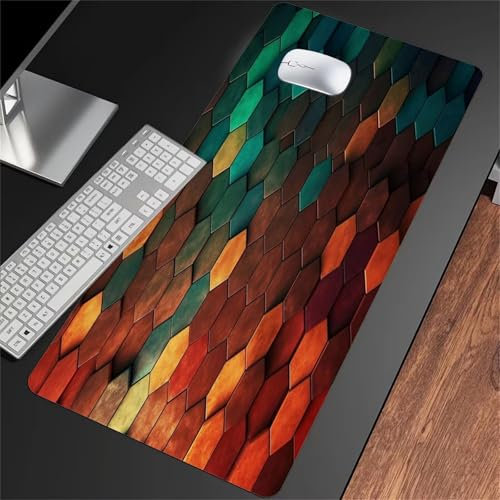 Alfombrilla de Ratón Grande 1200x600x3mm – Mouse Pad Gaming XXL - Mejorar la precisión y la Velocidad - Antideslizante Alfombrilla Escritorio - para Ratón y Teclado (Geometría Marrón)