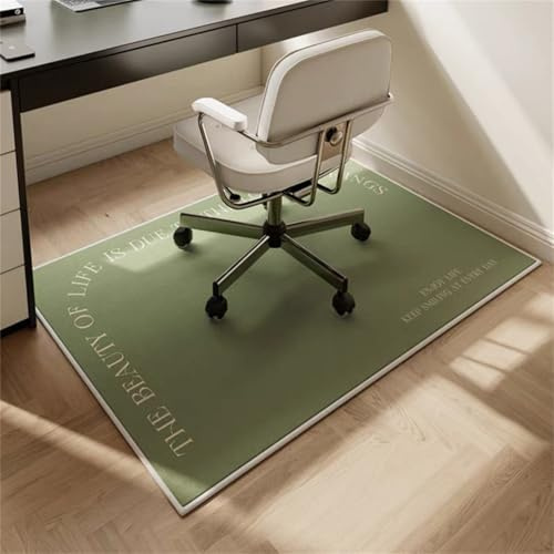 Highdi Bodenschutzmatte Bürostuhl, Bürostuhl Unterlage rutschfest Kratzfest Bodenmatte Stuhlunterlage, Elegant Bürostuhlunterlage Schreibtischstuhl Unterlage Teppich für Hartböden (Grün,90x150cm)