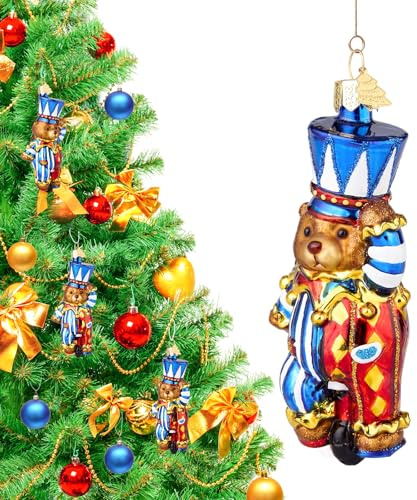 Hzyc Braunbär Weihnachtsbaumschmuck,Handgeblasenes Glas-Weihnachtsschmuck | Braun Bär Ornament zum Aufhängen,Weihnachtsdekorationen für Tierliebhaber Feiertagsparty Heim Geschenk