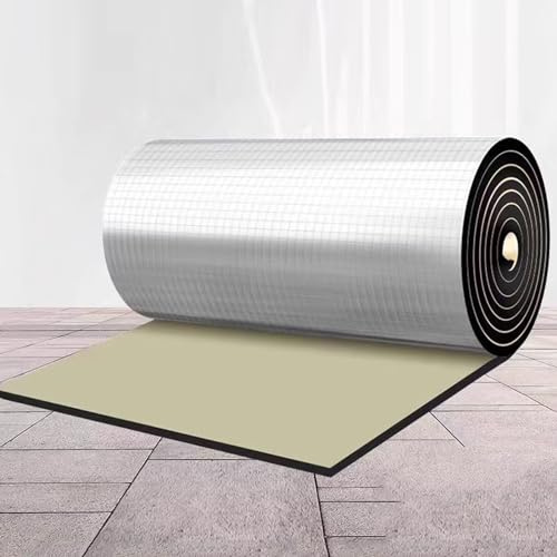 Rollo de Aislamiento con Membrana de Aluminio 100% Impermeable para absorción acústica, Ahorro de energía, Anti-Impacto, Ideal para lofts, Pisos, cobertizos e invernaderos, 1 x 10 m/3,3 x 33