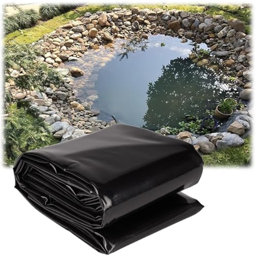 Pond Liner Garden Fish Ponds Preformed Liners Thickness 16mil Anti Seepage Membrane Film Flexible & Impermeable HDPE Liner for Water Garden Streams Fountains(10X23FT)