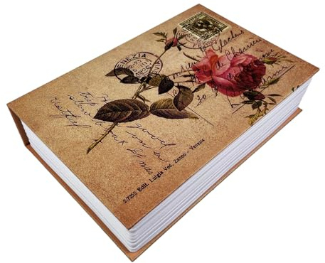 VELLUSTRA Cassaforte Libro, Cassetta Portavalori con a Forma di Libro Combinazione, Nascondi Soldi, Portatile Segreto Armadietto, 24x16x5.5cm, Ideale per Conservare Contanti, Gioielleria, Chiave
