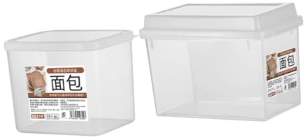 SOLUSTRE Contenitore Ermetico Per Pane Fatto in Casa 2 Pezzi, Portapane Trasparente in Plastica Per Conservazione Alimenti e Esposizione Cibo, Scatola Per Toast Da Cucina Con Coperchio