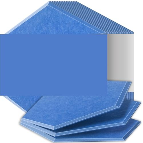 Panneaux Acoustiques Hexagonaux Panneaux insonorisants haute densité résistants aux flammes absorbant le bruit éliminant les échos(20 Sky Blue,12 Pcs,0.9cm Medium Density)