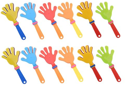 ERINGOGO 12Pcs Colored Hand Clappers Noise Makers Plastic Hand Clappers Party for Sporting Events School Celebrations and for Adults