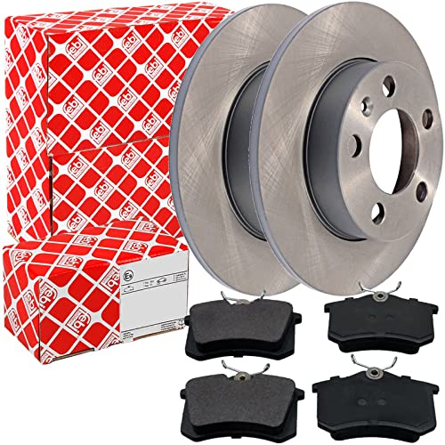 Febi Bremsscheiben + Beläge hinten | 18488+16488 passend für Golf 4 Polo 6R 9N Beetle Bora