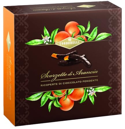Scorzette di Arancia Ricoperte di Cioccolato Fondente per condorelli 250g
