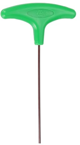 sourcing map Clé hexagonale avec poignée en T de 2,5 mm en acier S2 - Clé hexagonale intérieure - Outil de réparation pour l'entretien automobile et domestique - Vert