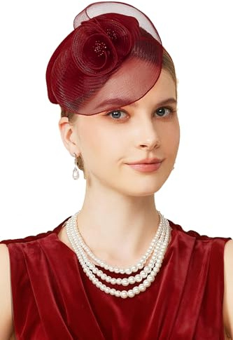 BABEYOND Damen Fascinator Hut Mesh-Blumen Haarclip | ascot, vintage-design, ideal für hochzeiten, rennen & partys, pflegeleicht, haarclip, fascinator hut