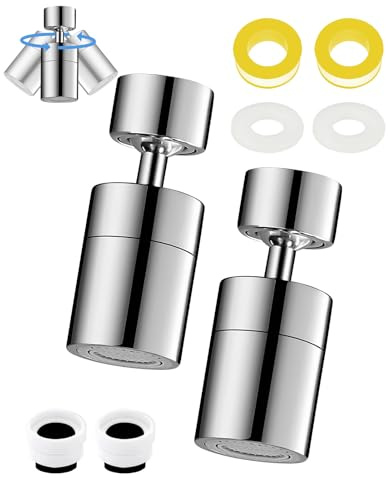 XdealCozyxc 2 Pcs Kitchen Tap Spray Head, 360° Swivel Faucet Aerator, Dual Level Adjustment Tap Extender for Sink Bathroom