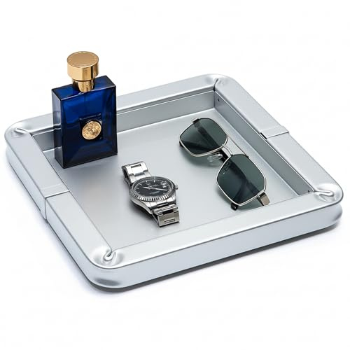 Situér Milano Svuotatasche Design Moderno con Piega Brevettata 25x25cm in Metallo Cromato Made in Italy - Vassoio Portaoggetti Versatile, Elegante e Raffinato