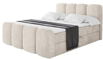 ALTDECOR Boxbett mit H4-Matratze NINA-Z - 180x200 - Beige