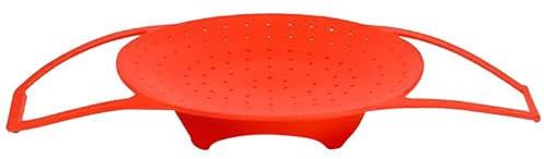 SHOWERORO Vaporera de Silicona Plegable para Alimentos Asas que Permanecen Frías, Fácil de Limpiar, Adecuado para Cocinar Verduras y Mariscos de Forma Saludable