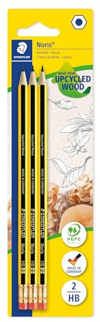 STAEDTLER 122-2BK3DA Noris Graphite Pencil with Eraser Tip - HB (Pack of 3)