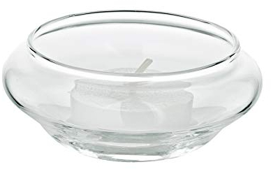 EDZARD Set de 4 Portavelas Flotante Iris, Cristal, Altura 4 cm