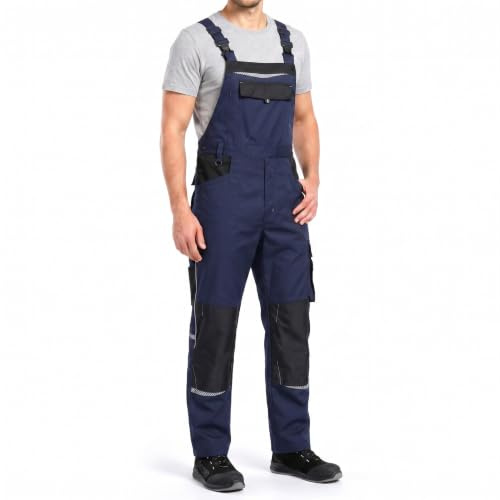 Stenso Prisma Arbeitslatzhose Herren mit Stretch | Latzhose mit Stretch 2 Seitentaschen 2 Gesäßtaschen Brusttasche mit Patte und Cargotasche