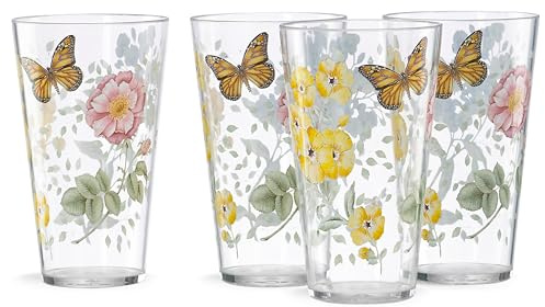 Lenox Butterfly Meadow Acrylic Highball Cups, Set of 4 (Acrylic Material)