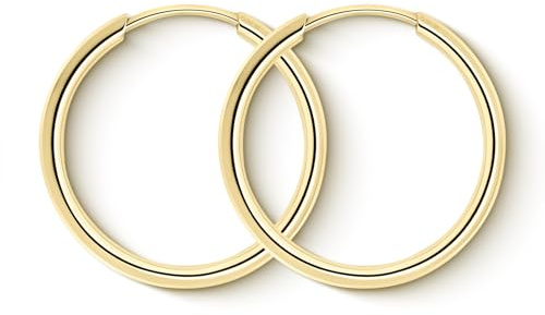EDELIND Creolen Gold 585 Echtgold 25 mm - goldene Ohrringe Damen 1.5 mm breit Gelbgold - mit edler Geschenkbox