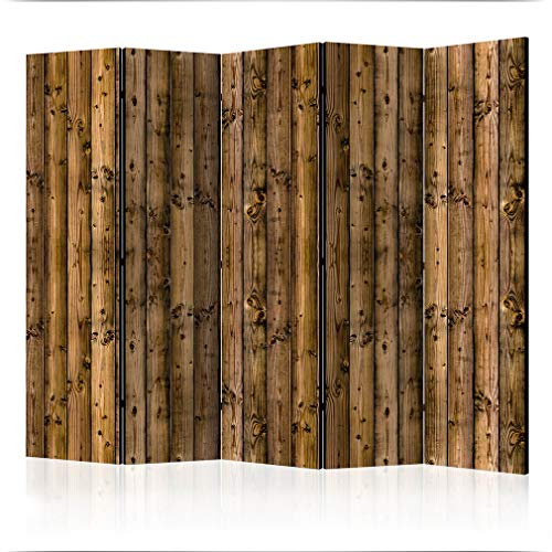 decomonkey Paravent Raumteiler Innen Holz 225x172 cm 5 Teilig Beidseitig Room Divider Wall Raumteiler Stehend Trennwand Sichtschutz Spanische Wand Sichtschutzwand Wohnzimmer Brett