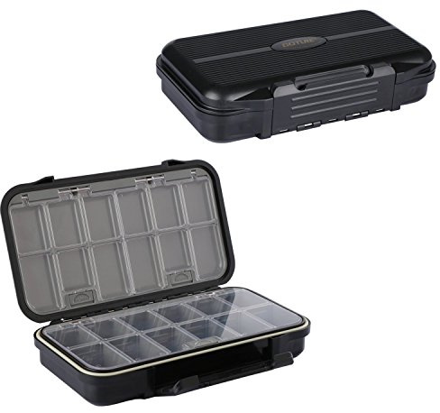 Goture Caja de aparejos de pesca de plástico, kit de cebo giratorio, gran almacenamiento